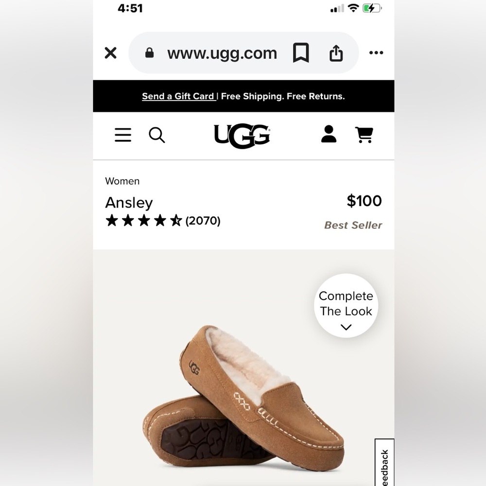 Ansley UGG Chestnut size 8 brown slipper